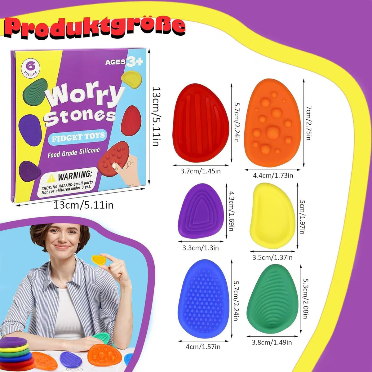 安撫石感統觸覺減壓石 Worry Stones Sensory Calming Stones (Pack of 6)