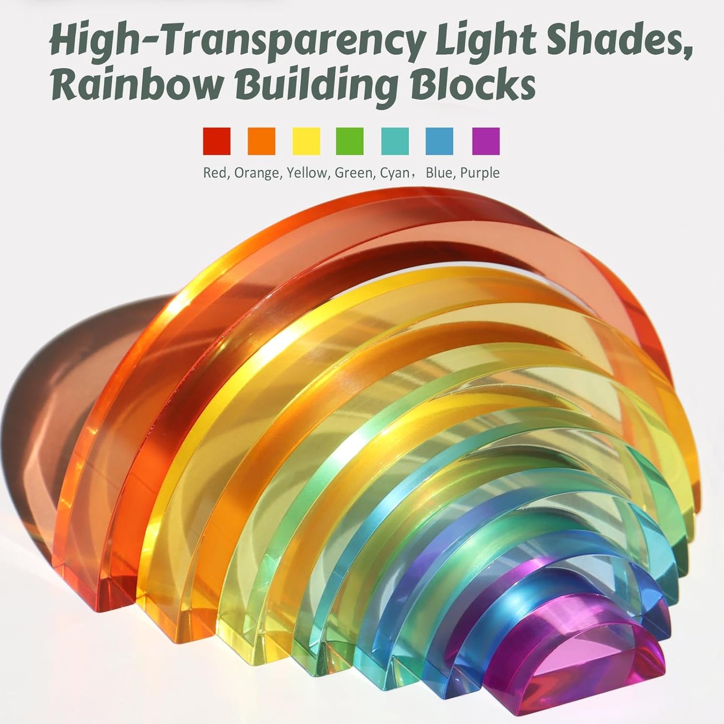 7色漸層拱形積木 Acrylic Rainbow Blocks Set