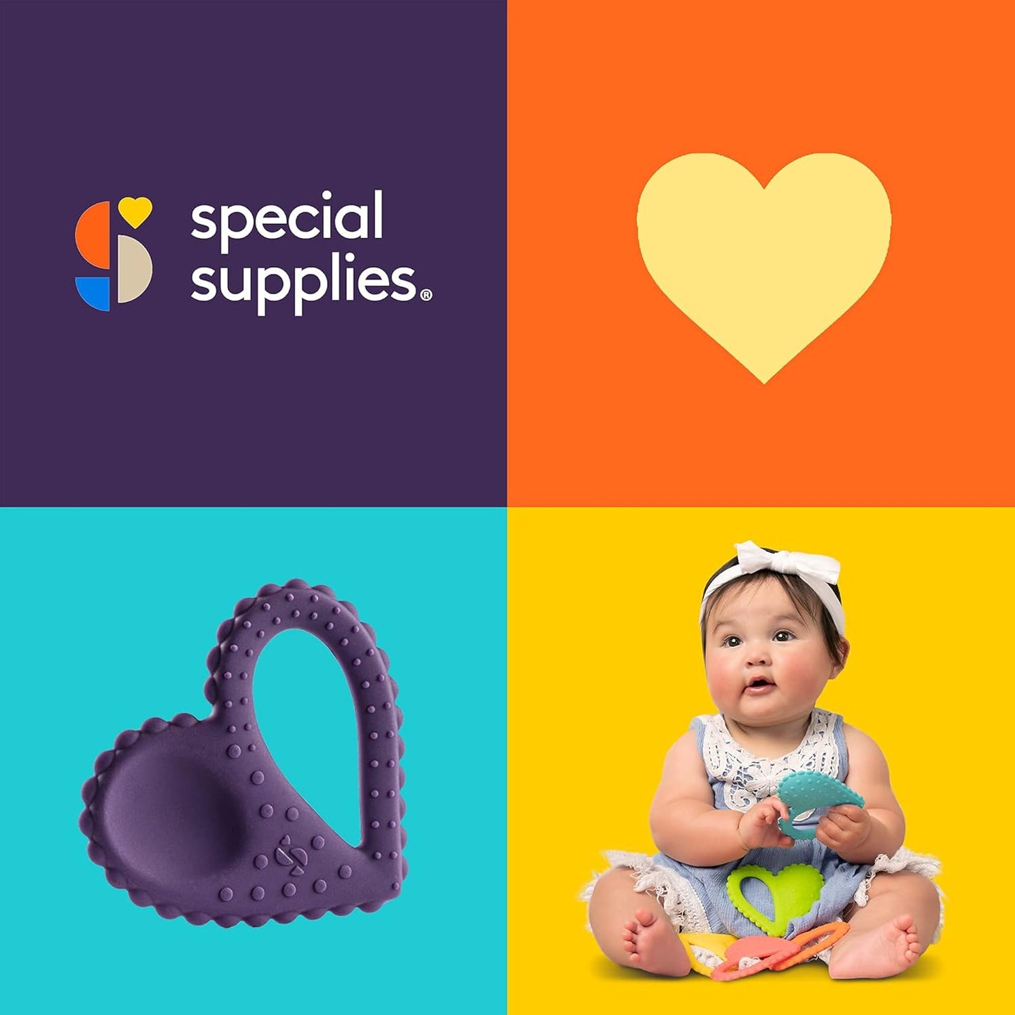 Special Supplies 愛心感統牙膠湯匙 3入組 Heart Teether Spoon – 3 Pack
