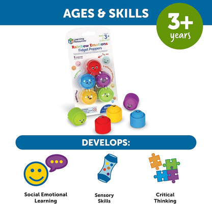 Learning Resources 彩虹情緒按壓球 Rainbow Emotion Fidget Poppers