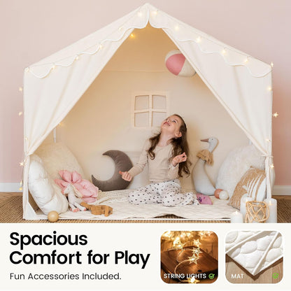 奶油色大型兒童遊戲帳篷 Cream Large Kids Play Tent