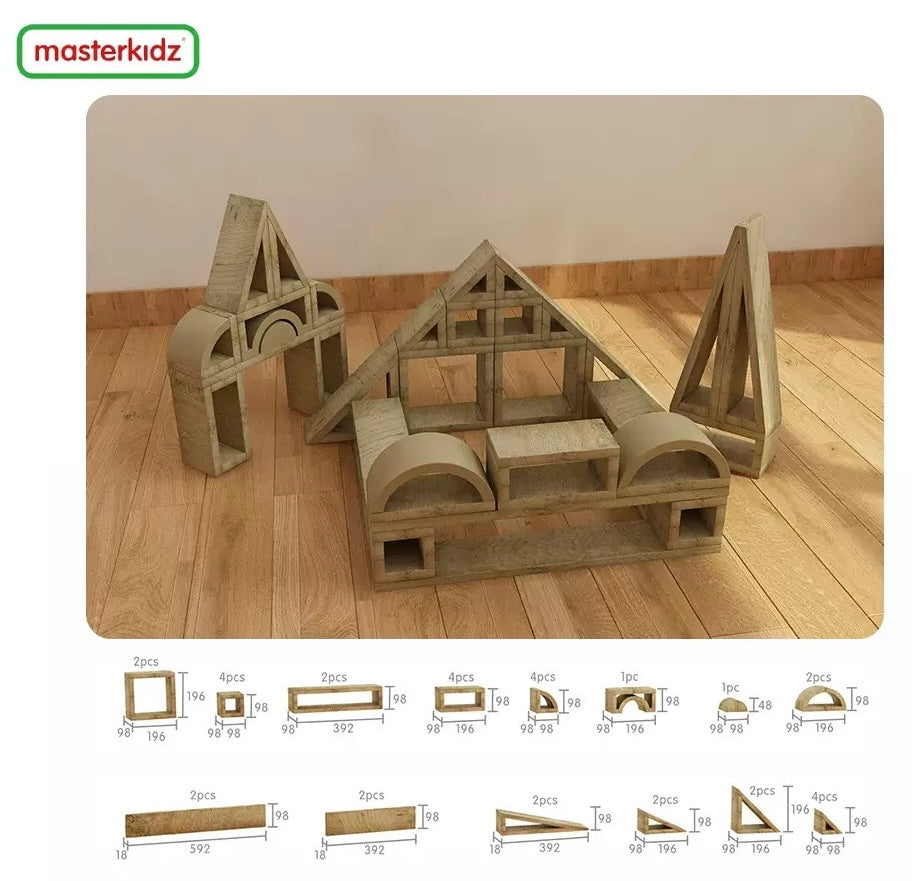 Masterkidz 戶外大型實木空心積木套裝 Outdoor Solid Wood Hollow Block Set