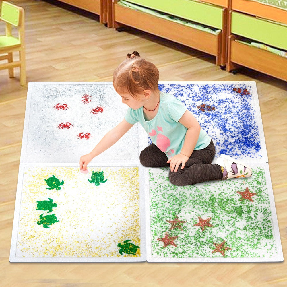 兒童爬行水族館液體感官墊 4片裝 Children's Crawling Aquarium Liquid Sensory Mat