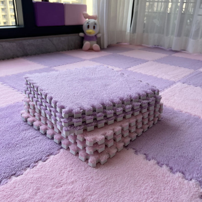 柔軟絨毛拼接泡沫地墊 4塊 Plush Foam Interlocking Floor Tiles 4 pieces