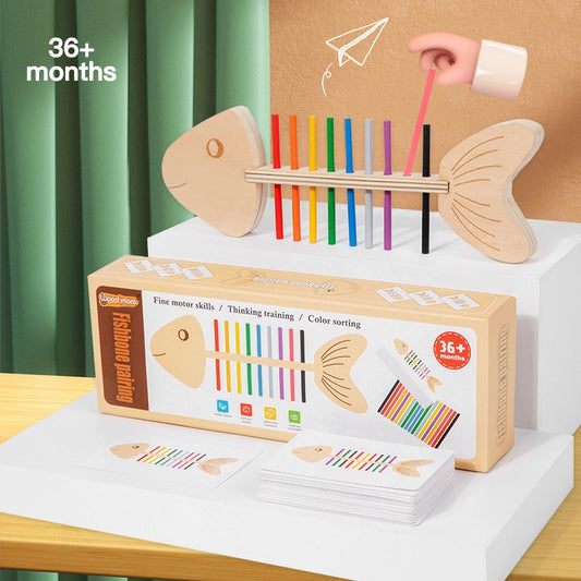 Montessori 魚骨木質配對玩具套裝 Fishbone Wooden Play Kit