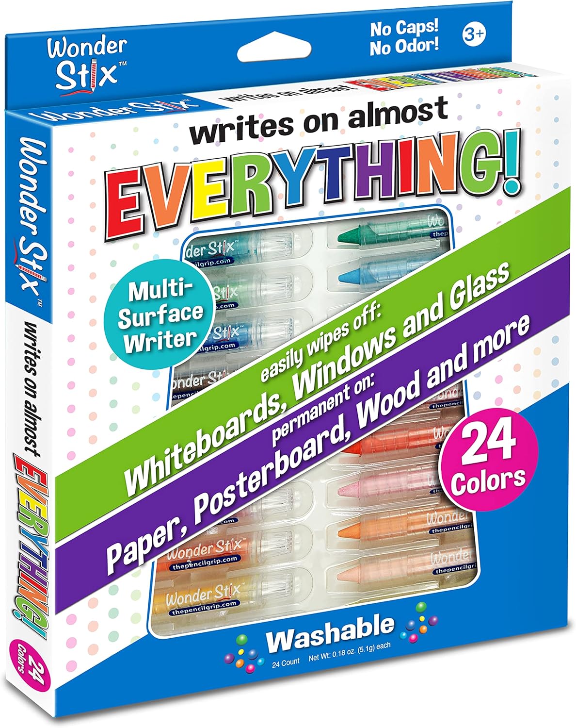 Wonder Stix 無塵粉彩蠟筆 12色/ 24色 Dustless Chalk Crayons 12/ 24 Pastel Colors