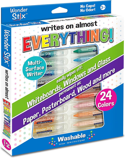 Wonder Stix 無塵粉彩蠟筆 12色/ 24色 Dustless Chalk Crayons 12/ 24 Pastel