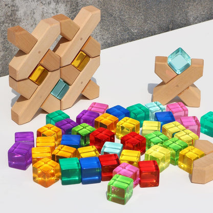 彩虹亞克力寶石積木 Rainbow Acrylic Gem Cubes Blocks