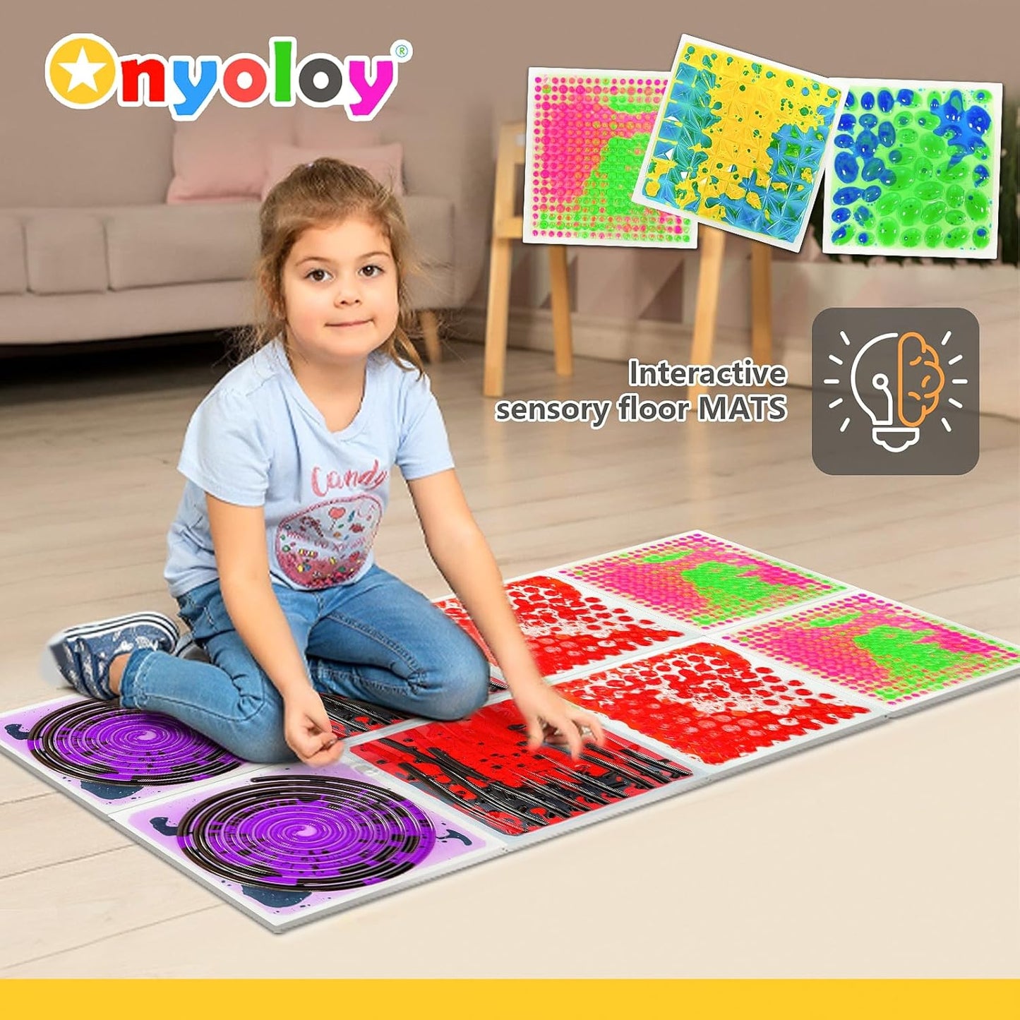 感統地墊4入組 30CM 液流觸覺墊 B款 Sensory Liquid Mats 4-Pack B Set