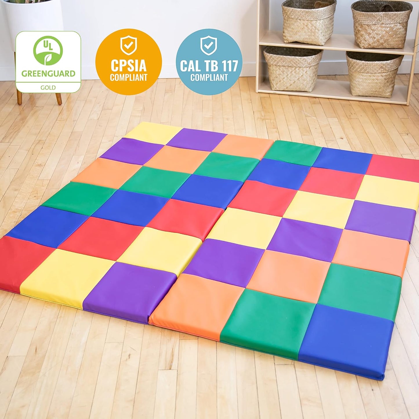 ECR4Kids SoftZone 拼布活動地墊（可折疊式）SoftZone Patchwork Activity Mat (Foldable)