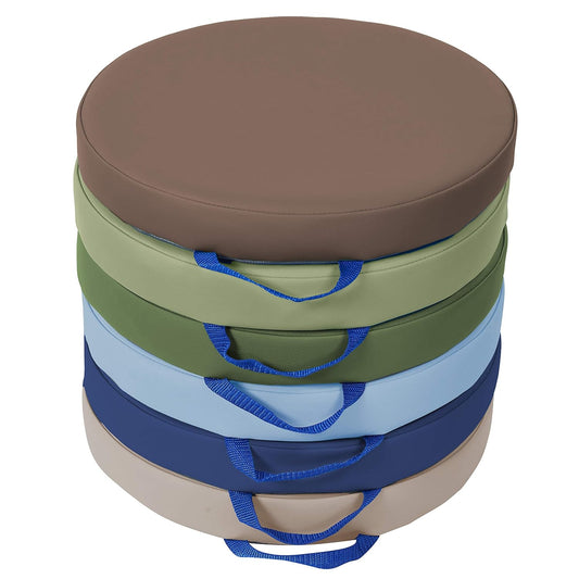 靈活學習地板坐墊6件組-大地色系 SoftZone Round Floor Cushions, 6-Piece Set - Earth Tones
