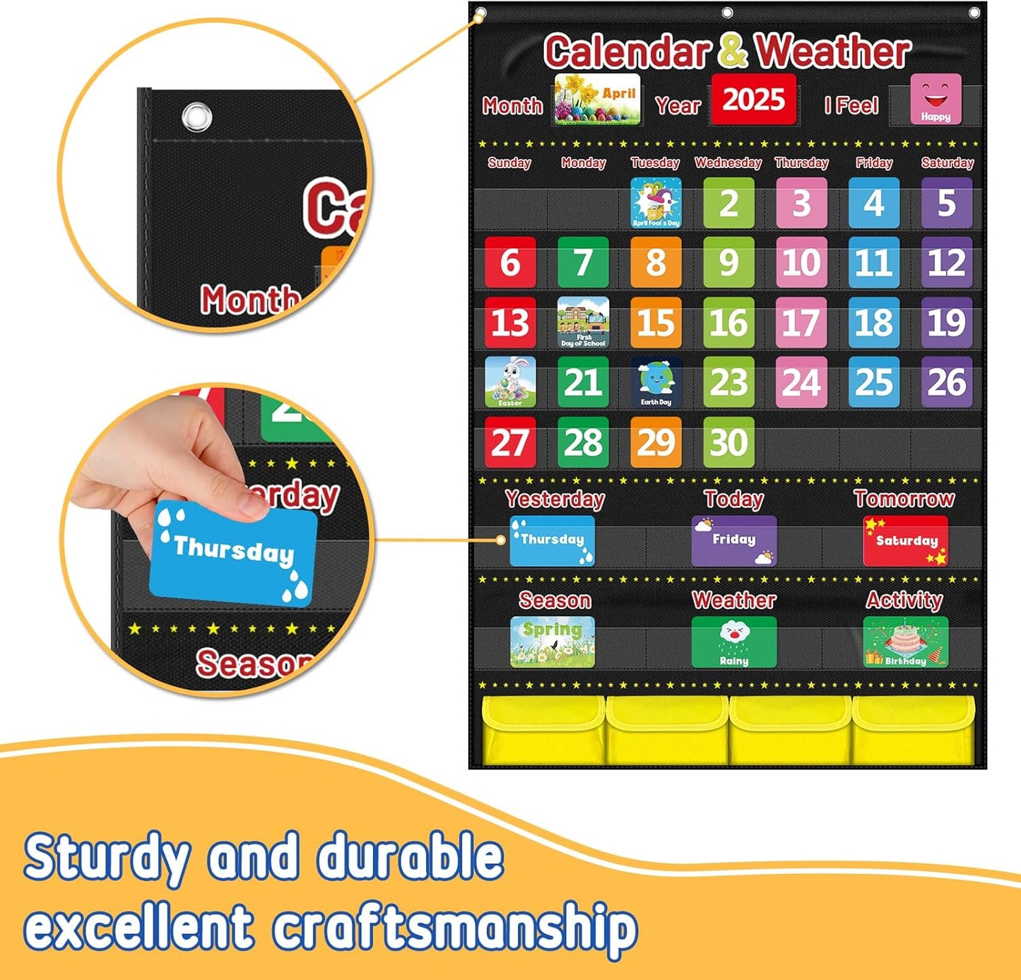 兒童月曆天氣學習圖表 Calendar & Weather Pocket Chart