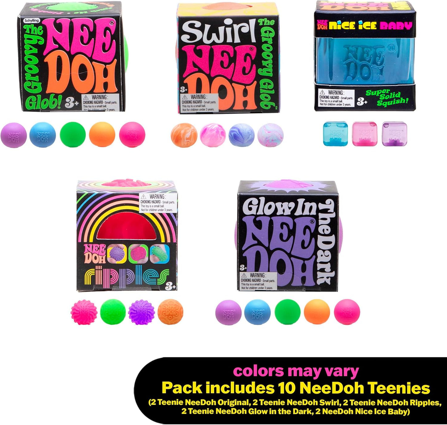 NeeDoh 迷你十件全明星組 Teenie 10-Pack Sensory Mix