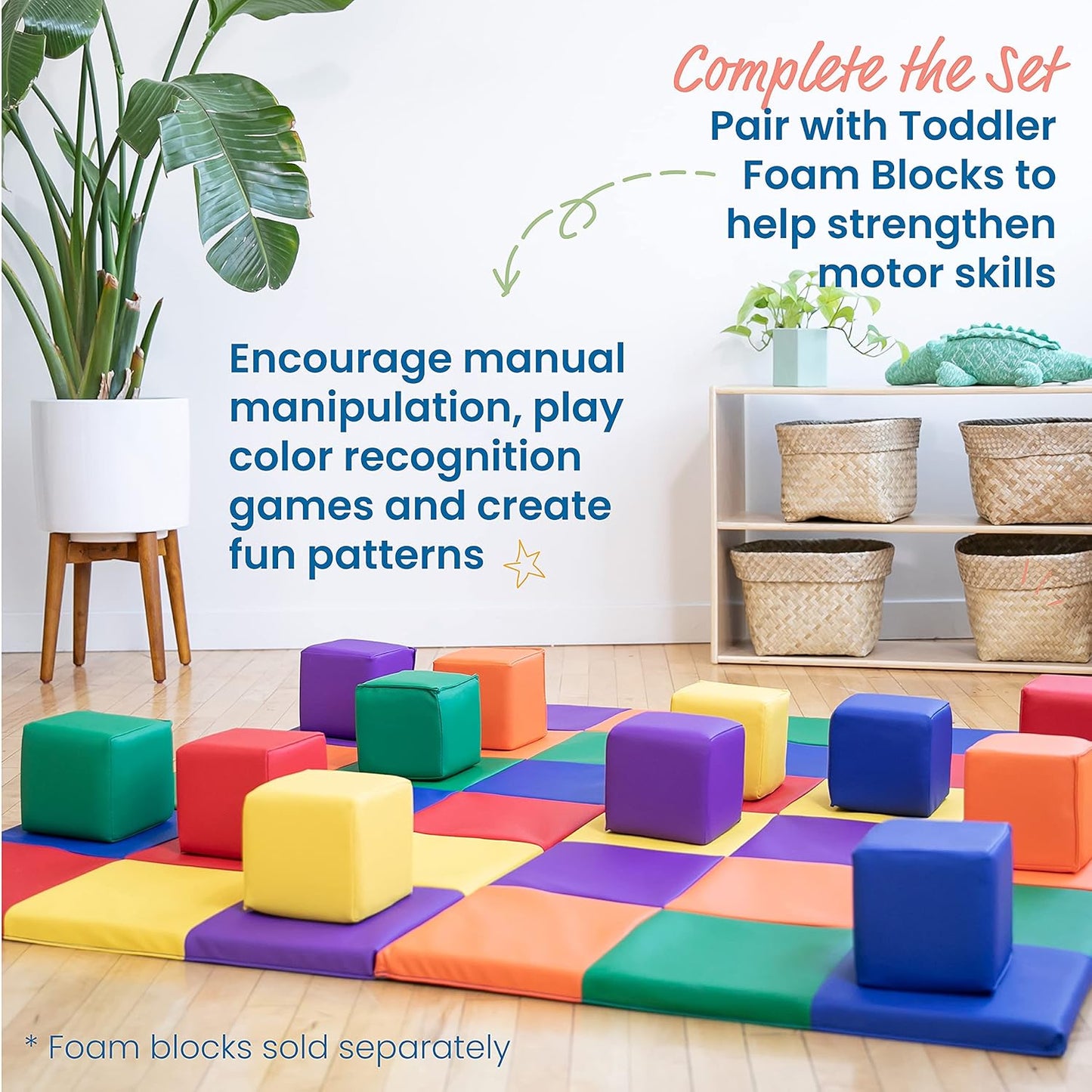 ECR4Kids SoftZone 拼布活動地墊（可折疊式）SoftZone Patchwork Activity Mat (Foldable)