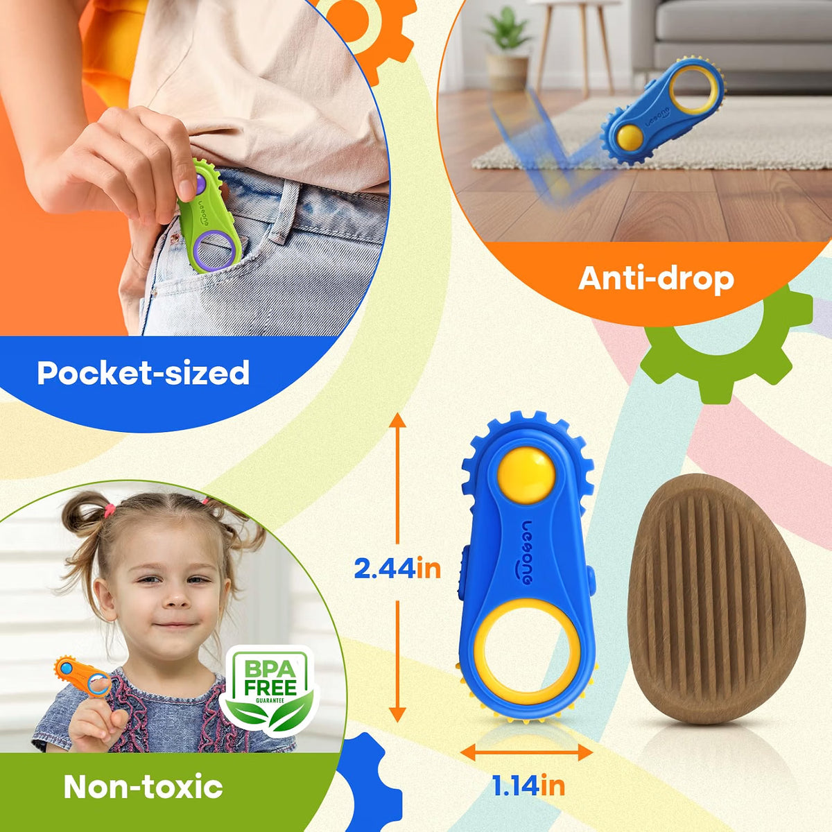 LESONG 五合一兒童感統指尖玩具 5-in-1 Sensory Fidget Toys for Kids (Pack of 3)