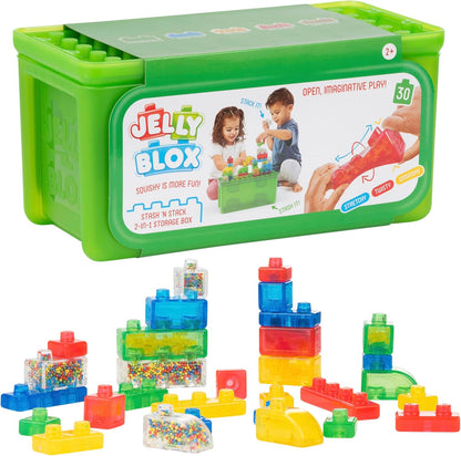 Jelly Blox 收納積木箱 30件式感官積木組 Stash 'N Stack 30 Blocks