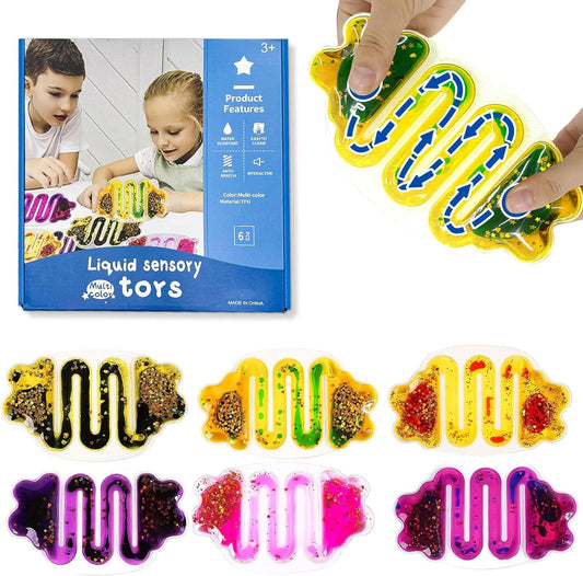 流光溢彩感統擠壓管 Glitter Sensory Tubes 6-Pack
