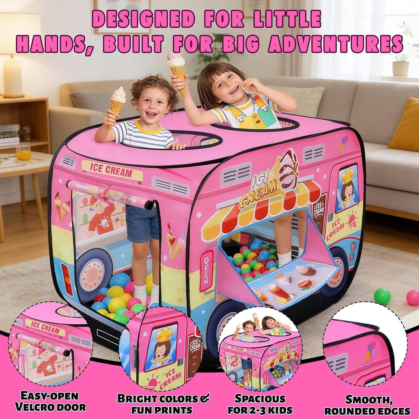 雪糕車造型兒童快開遊戲帳篷 Ice Cream Truck Pop-Up Play Tent