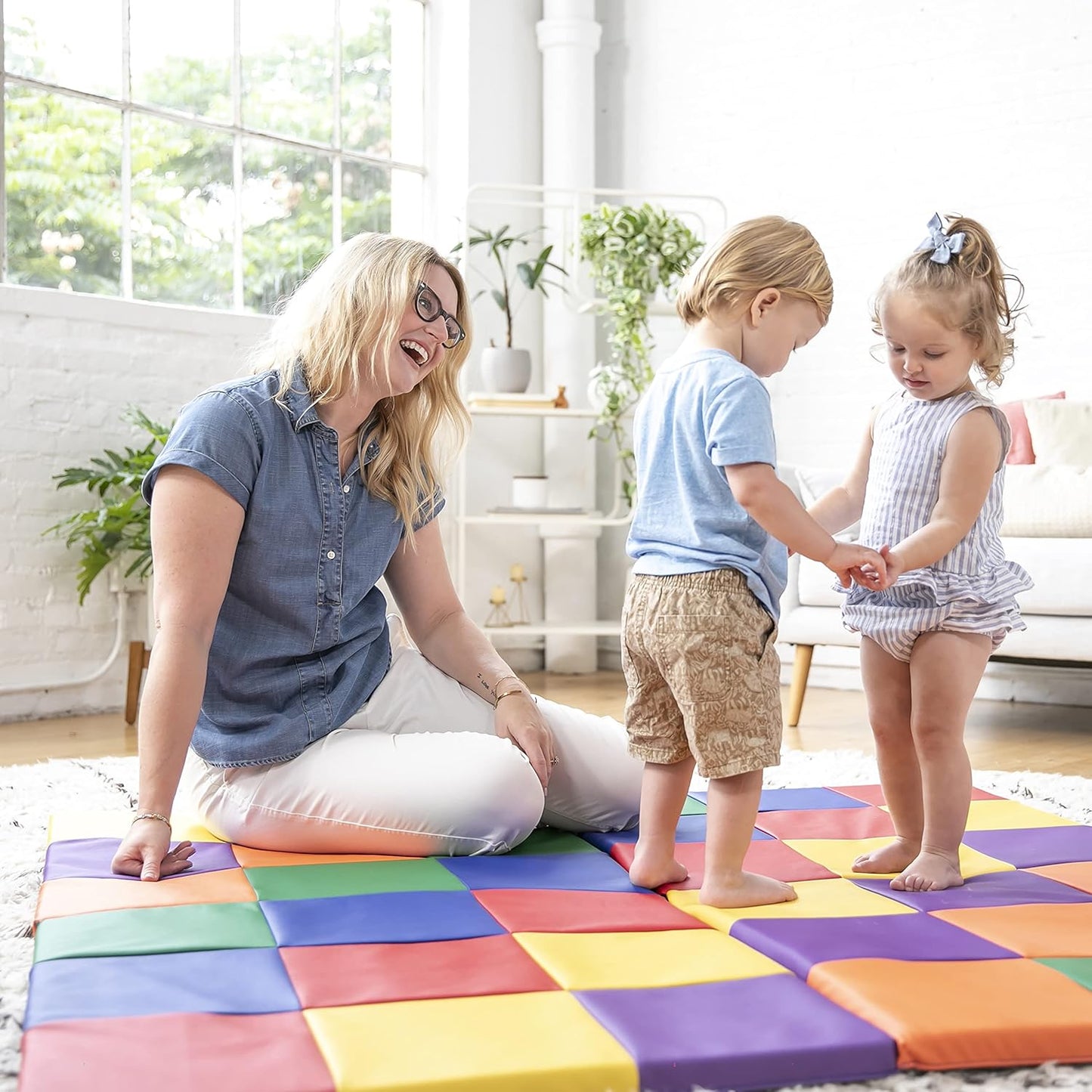 ECR4Kids SoftZone 拼布活動地墊（可折疊式）SoftZone Patchwork Activity Mat (Foldable)