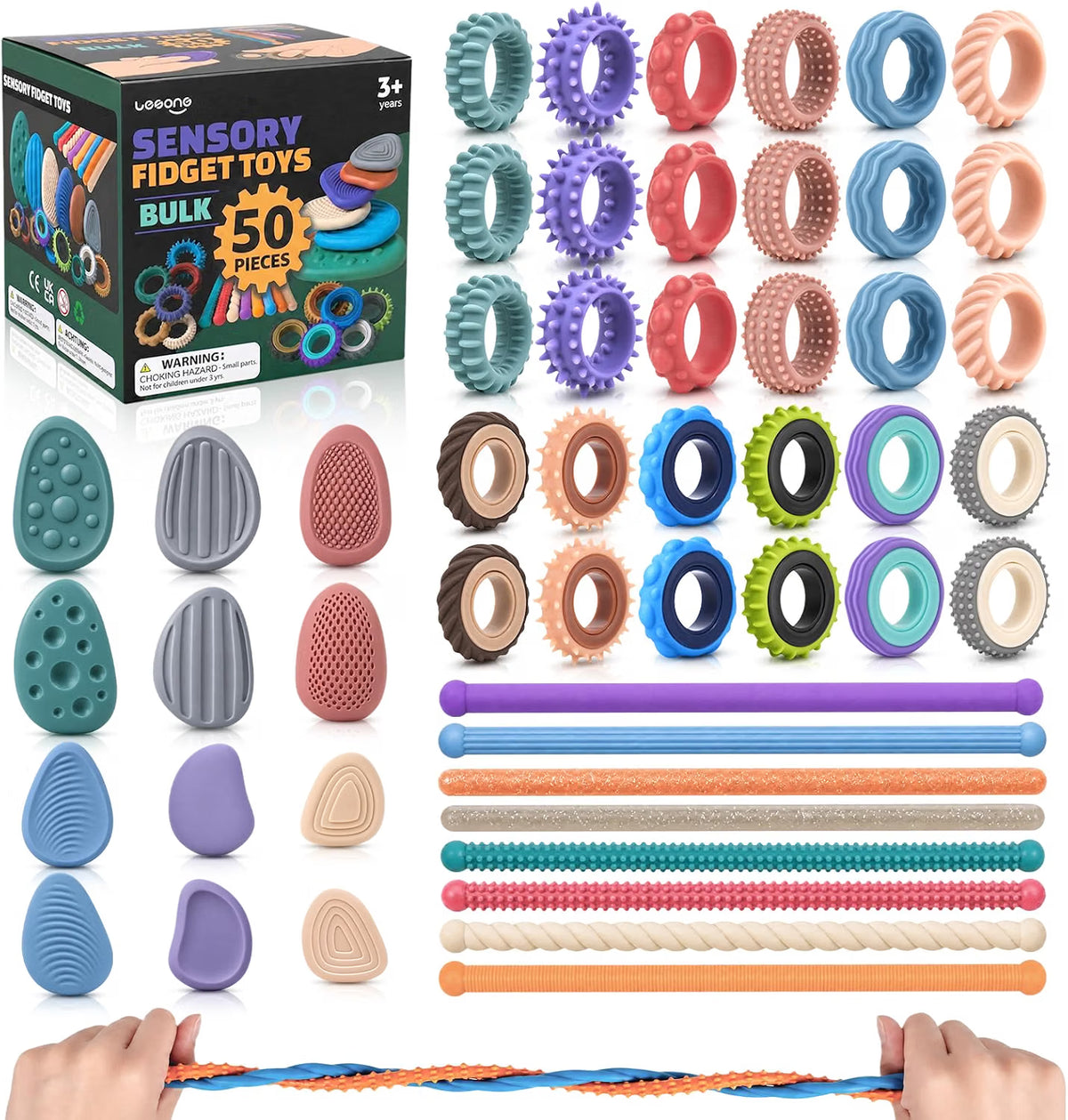 LESONG 感統減壓玩具組合套裝 50 Pack Sensory Fidget Set (4 Types)