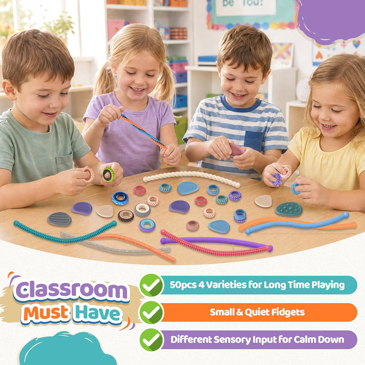 LESONG 感統減壓玩具組合套裝 50 Pack Sensory Fidget Set (4 Types)