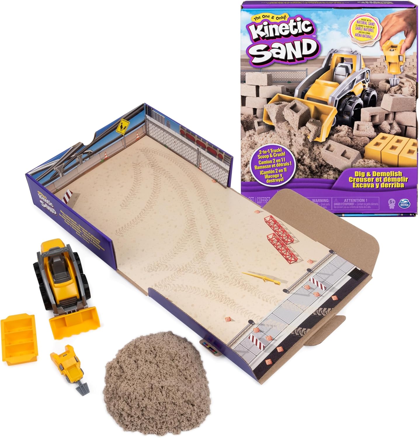 美國Kinetic Sand Dig N’ Demolish 工程遊戲組