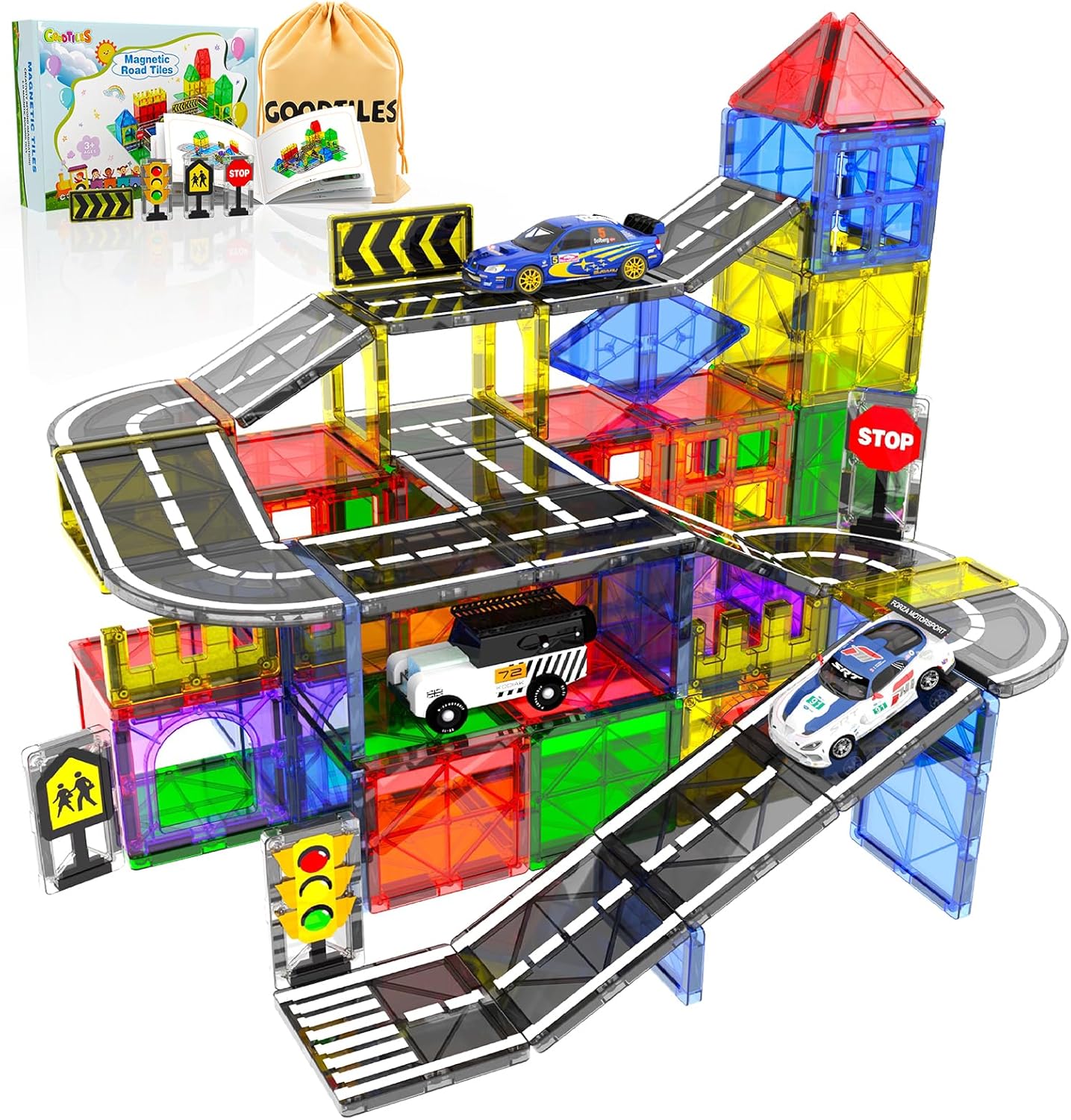 城市交通磁力片道路組 38件 Magnetic Road Tiles Set 38 PCS