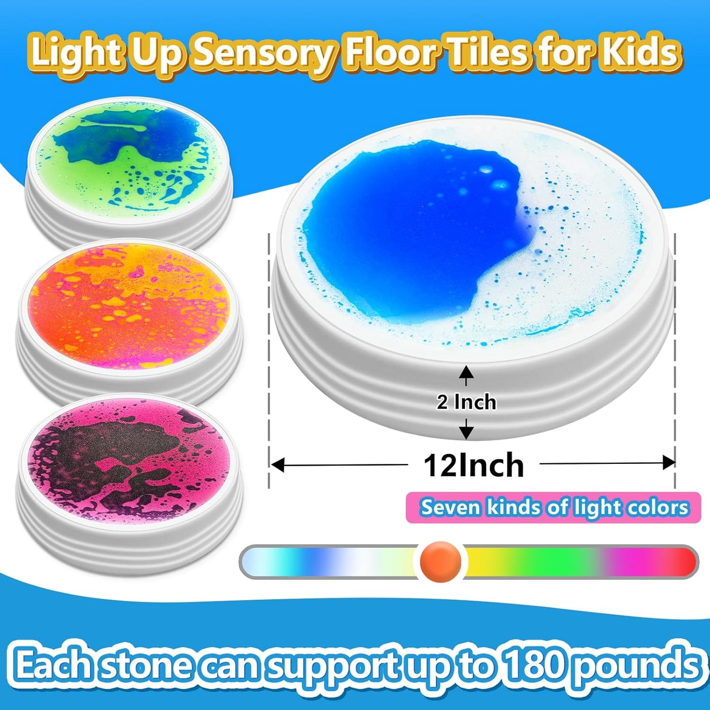 發光液態感統踏石 4入組 Light-Up Liquid Stepping Stones 4-Pack