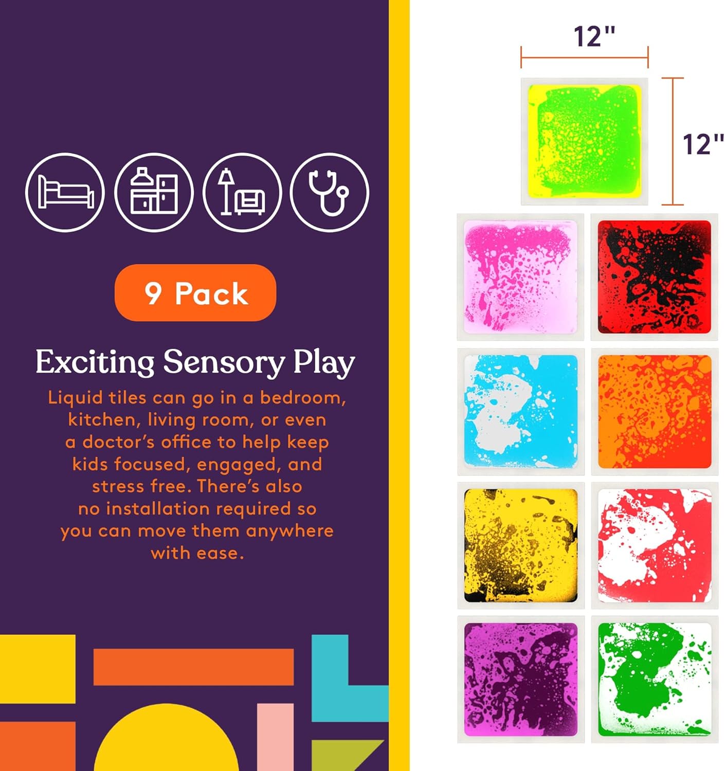 Special Supplies 液體感統地墊 9片裝 Liquid Motion Floor Tiles 9-Pack