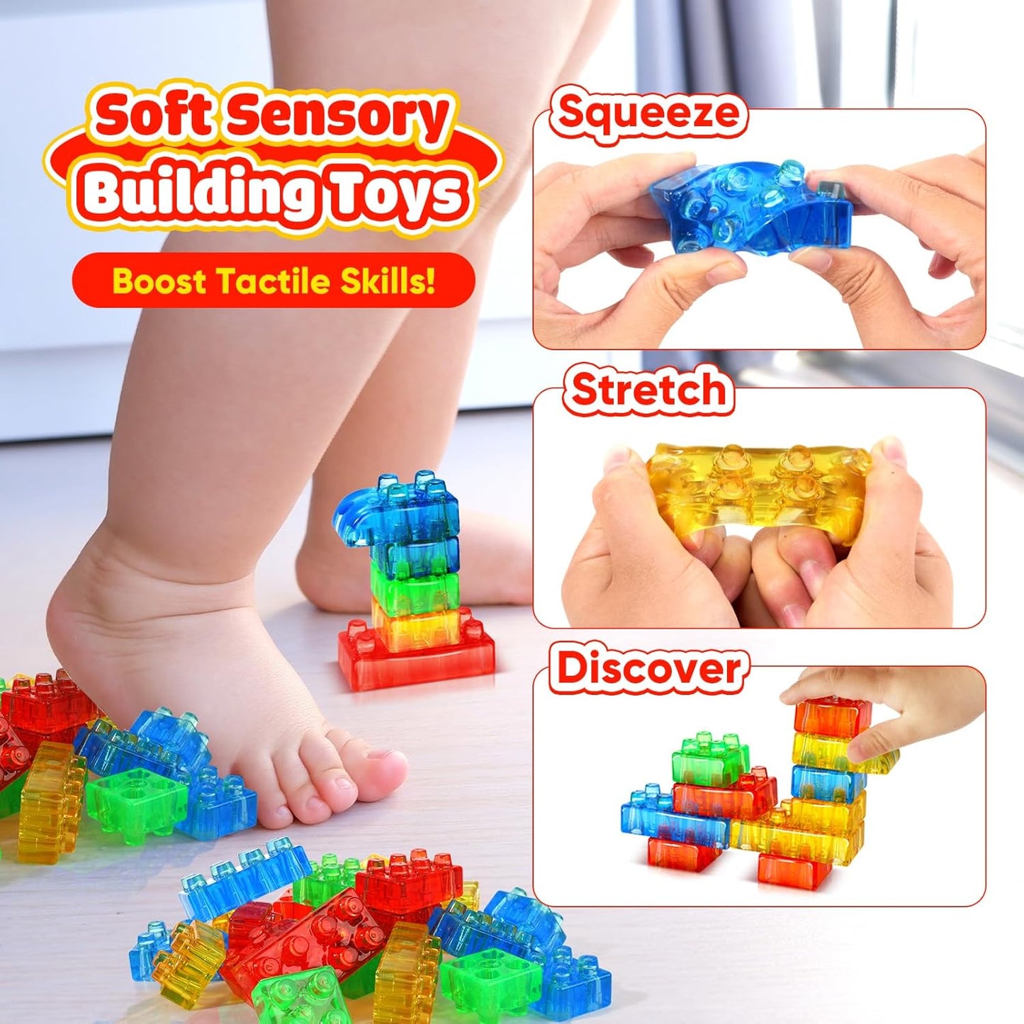 LESONG 軟性感官積木 24件 Sensory Soft Building Blocks 24PCS