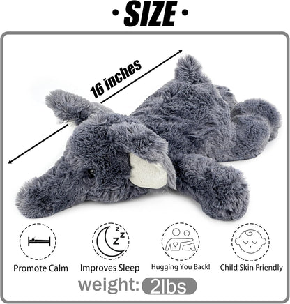 16吋 2磅灰色大象加壓玩偶 16" 2lbs Gray Elephant Weighted Stuffed Animal