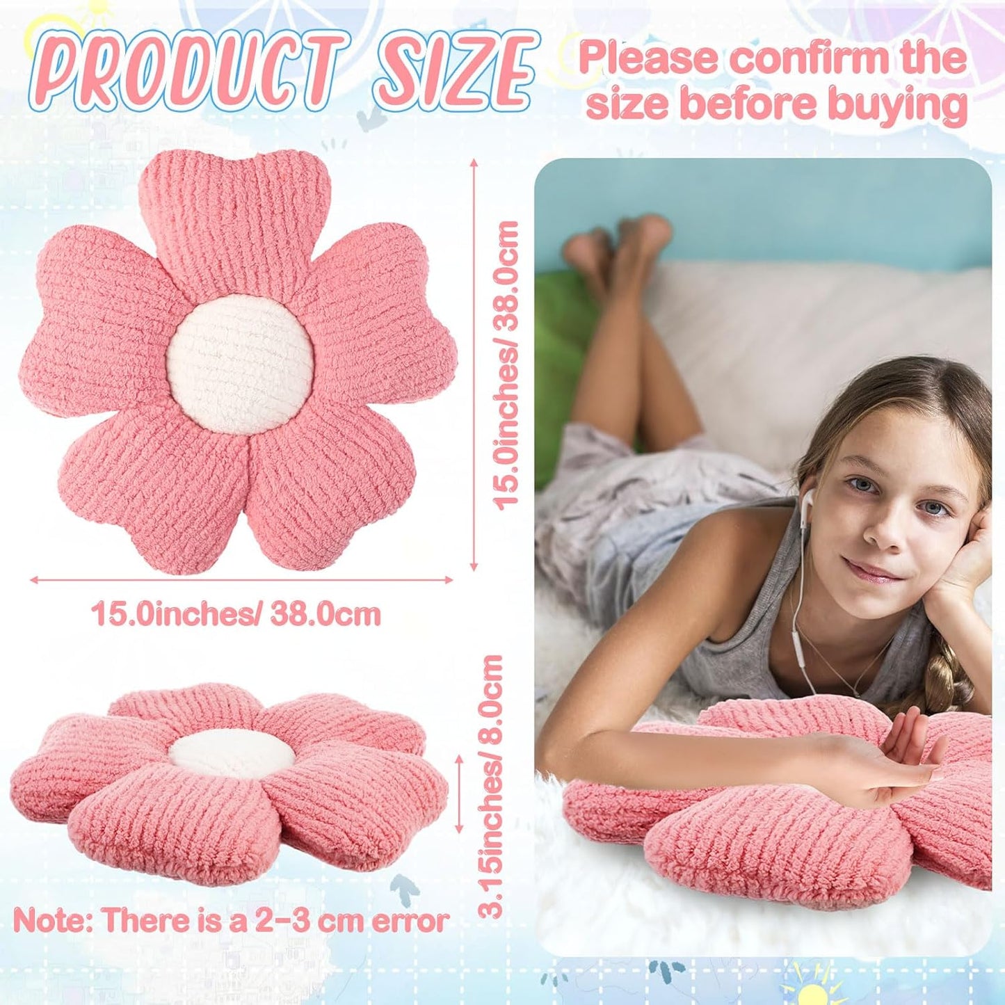 兒童抽條絨花朵感官坐墊 Kids Corduroy Petal Seat Pad & Calming Tatami Floor Pillow