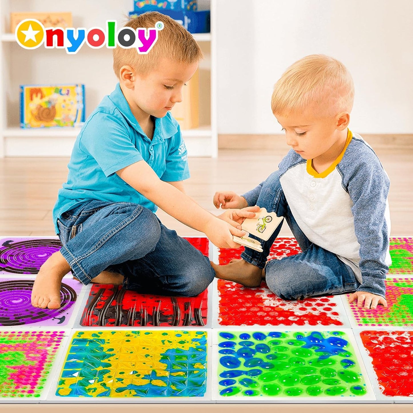 感統地墊4入組 30CM 液流觸覺墊 B款 Sensory Liquid Mats 4-Pack B Set