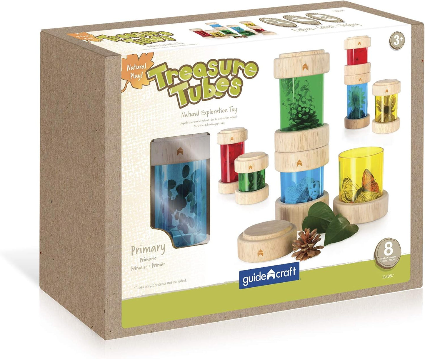 Guidecraft 探索彩色寶藏筒 - 基礎套組 Treasure Tubes Primary Set