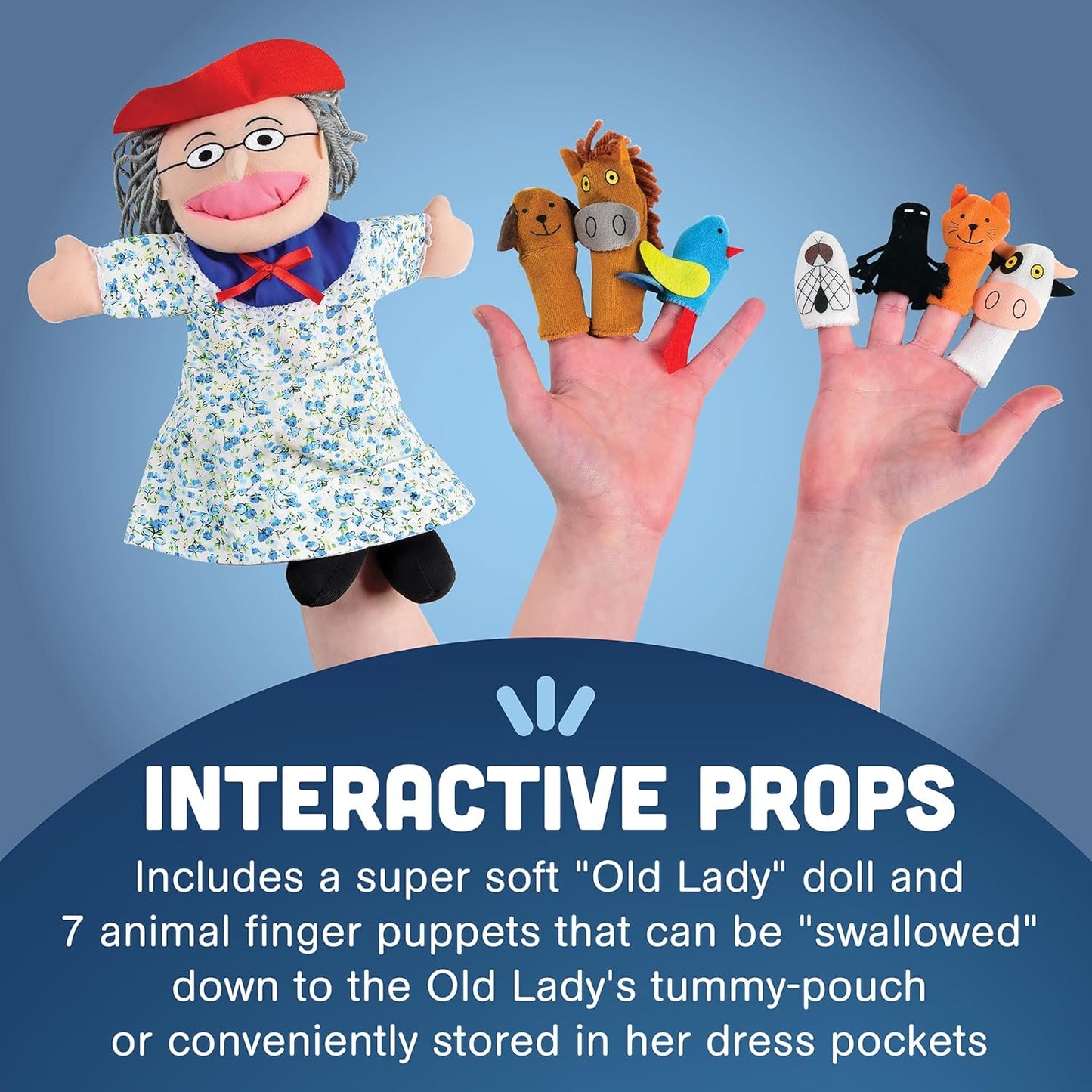 經典故事手偶遊戲組 Classic Story Puppet Set "Old Lady & Animals"