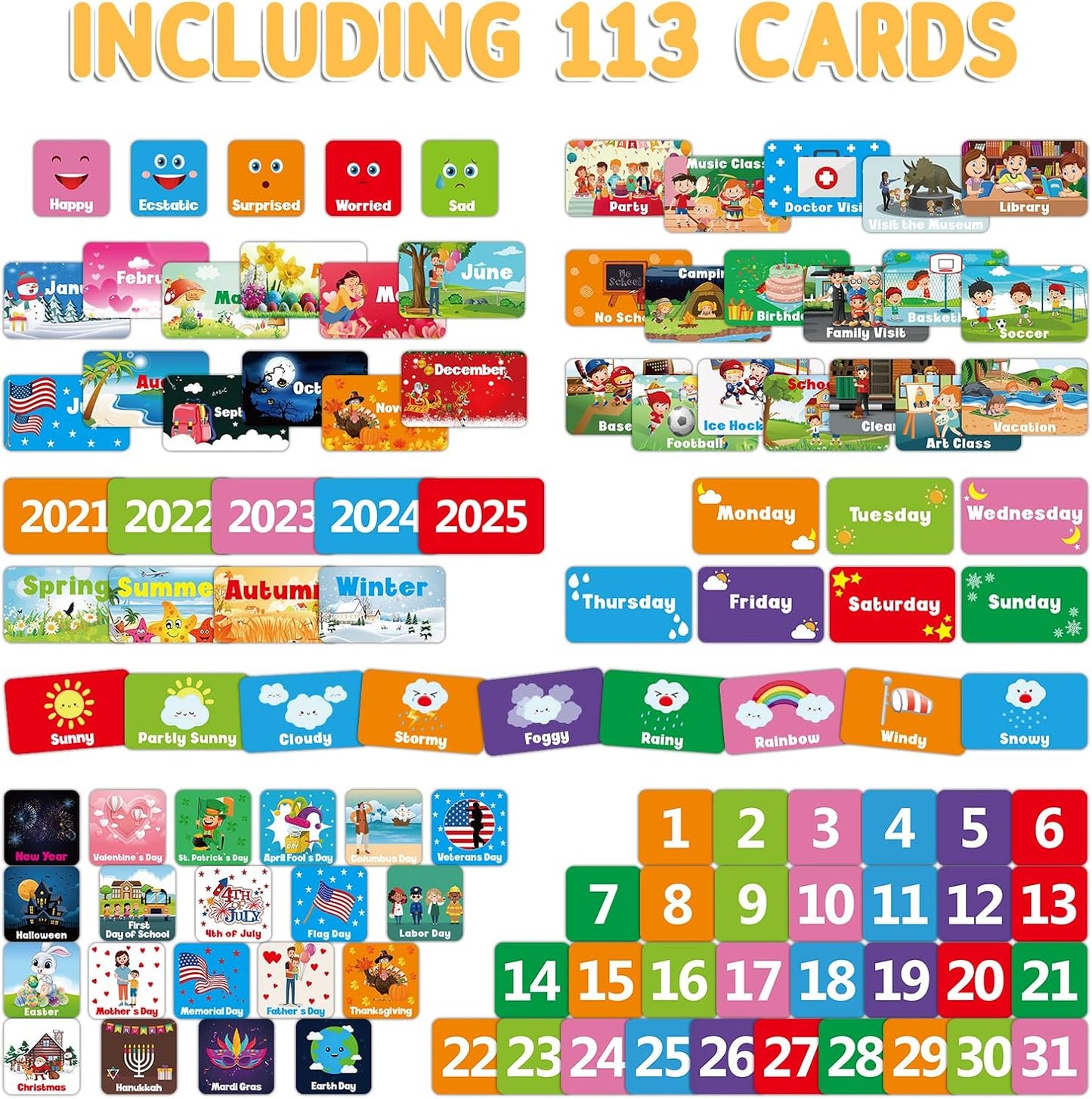 兒童月曆天氣學習圖表 Calendar & Weather Pocket Chart