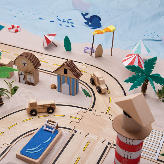 Guidecraft 雙面道路拼圖系統 Double-Sided Roadway