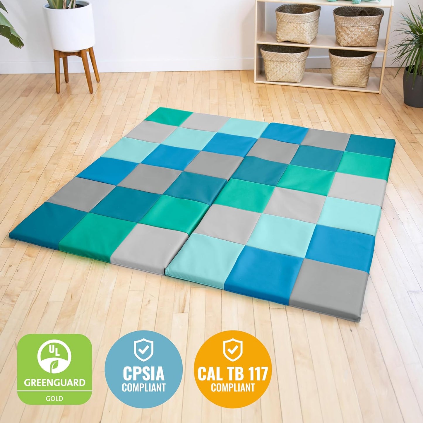 ECR4Kids SoftZone 拼布活動地墊（可折疊式） SoftZone Patchwork Activity Mat