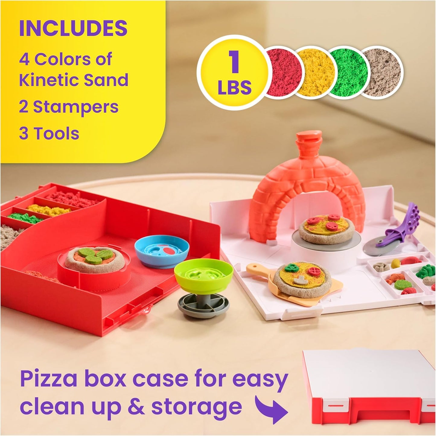 美國Kinetic Sand 動力沙披薩烤箱遊戲組 SquishPizza Rising Pizza Oven Playset