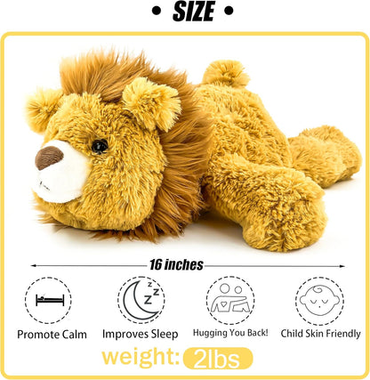 16吋 2磅黄色獅子加壓玩偶 16" 2lbs Yellow Lion Weighted Stuffed Animal