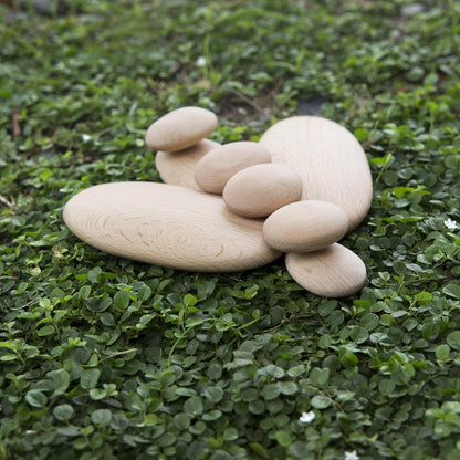 Guidecraft 木製堆石積木 20件自然河石材質建構組 Wood Stackers River Stones