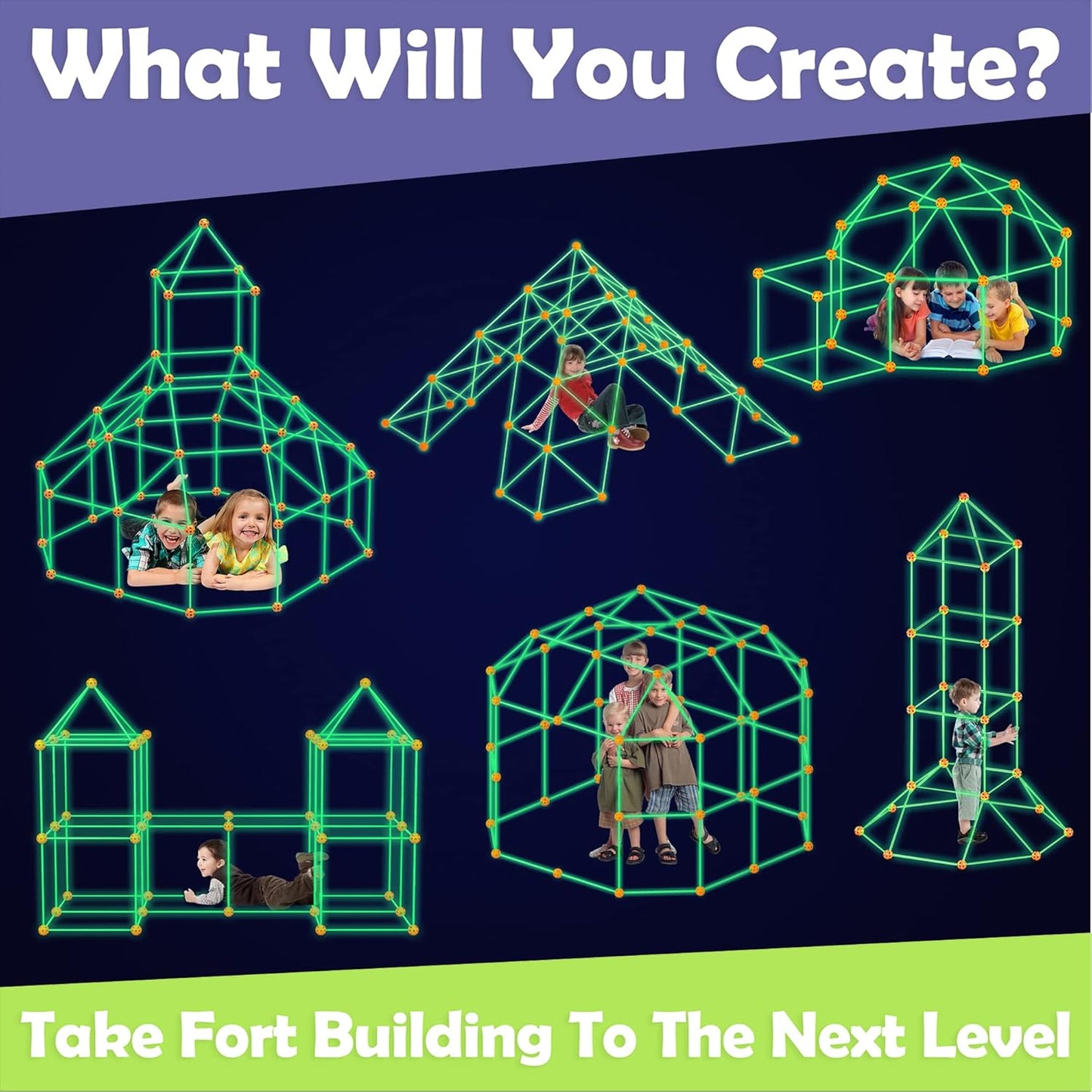 Tiny Land 夜光城堡搭建組 130件組 Glow Fort Kit 130-Piece