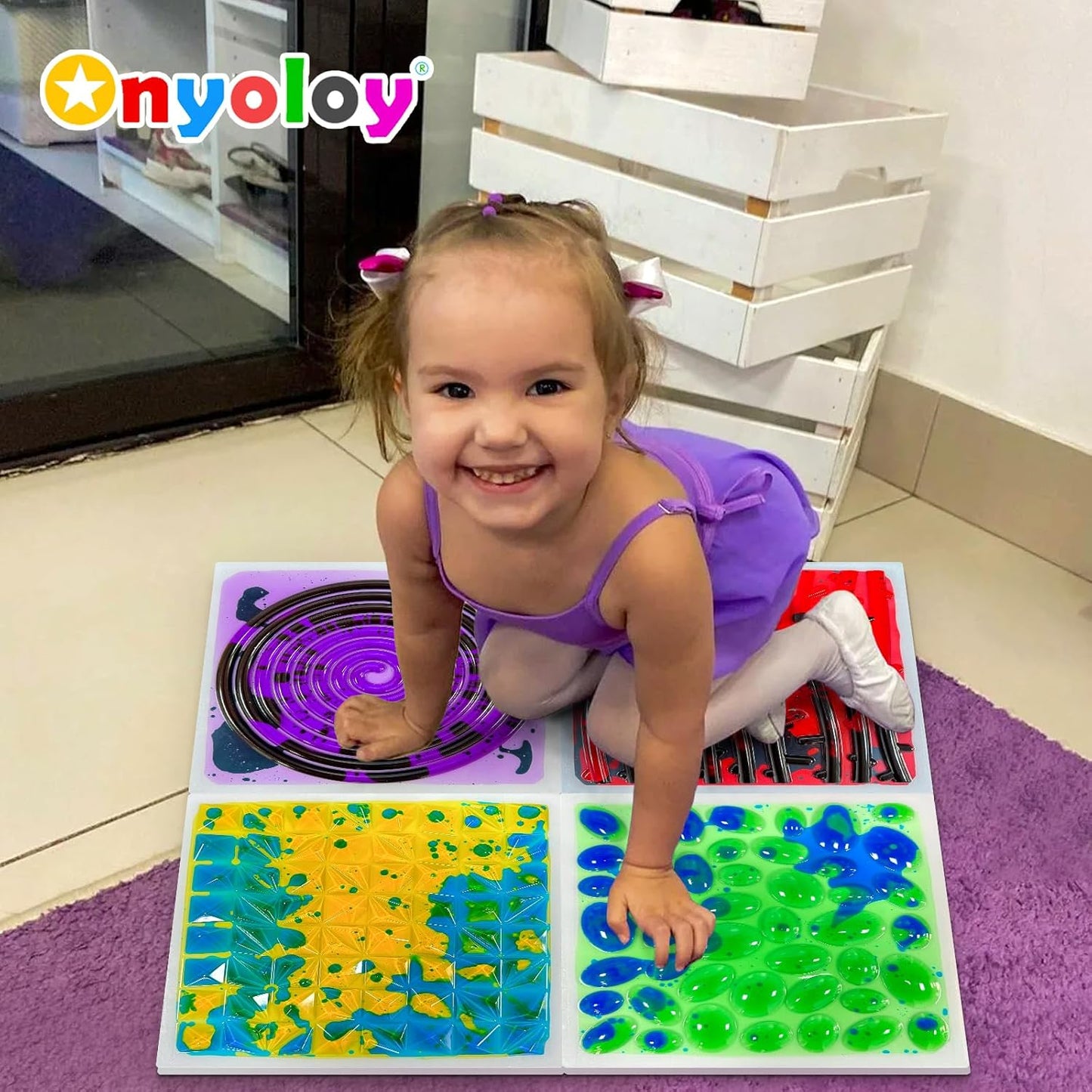 感統地墊4入組 30CM 液流觸覺墊 B款 Sensory Liquid Mats 4-Pack B Set