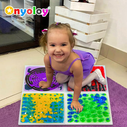 感統地墊4入組 30CM 液流觸覺墊 B款 Sensory Liquid Mats 4-Pack B Set