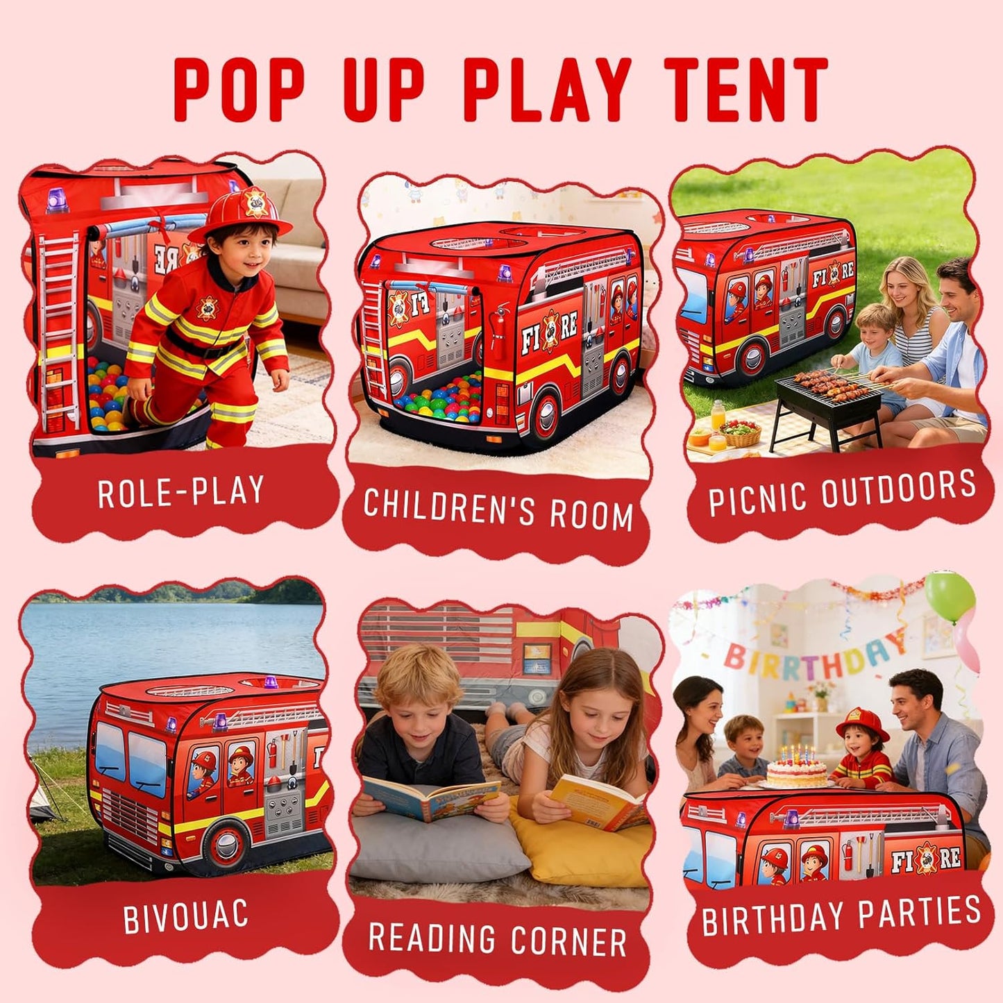 消防車造型兒童快開遊戲帳篷 Fire Truck Pop-Up Play Tent