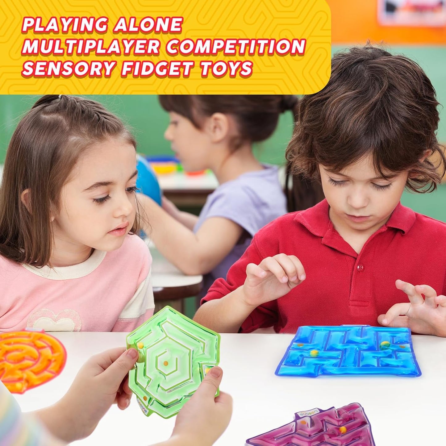 LESONG 迷宮感統擠壓玩具 4入組 Maze Sensory Fidget Toys 4-Pack
