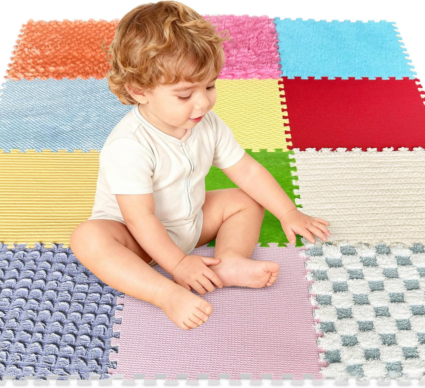 MOTGOM 感官拼接地墊｜12合1觸覺探索系統 Sensory Floor Tiles Set B