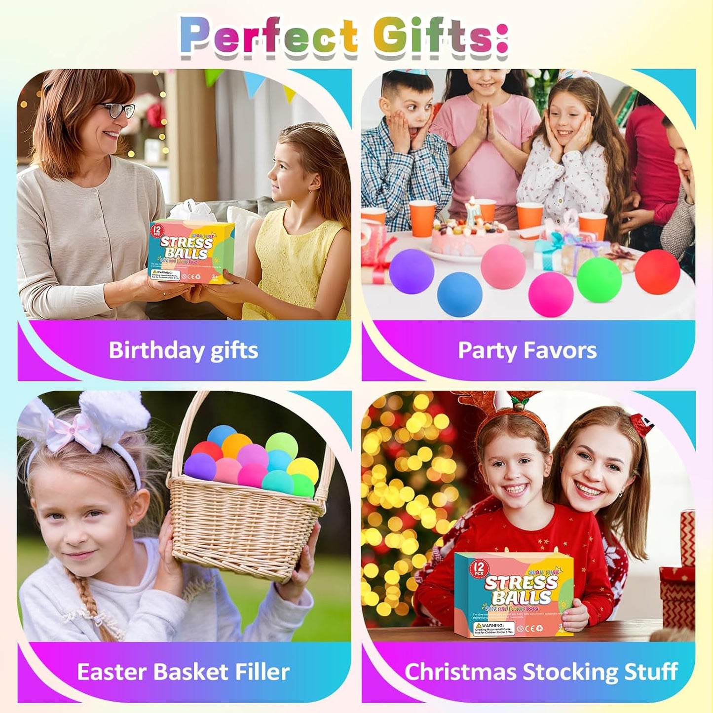 12入舒壓慢回彈球 12-Pack Slow-Rise Stress Balls