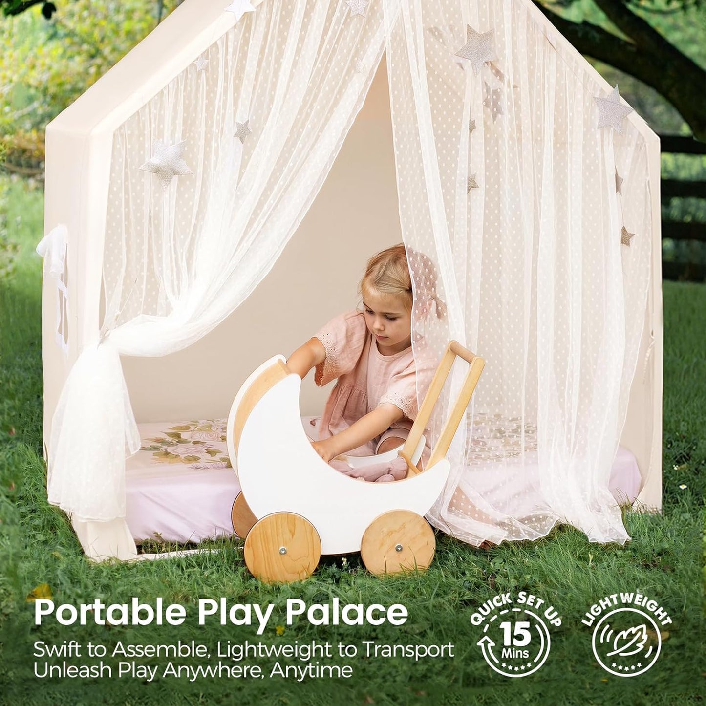 波西米亞風蕾絲兒童遊戲帳篷 Boho Lace Play Tent for Kids