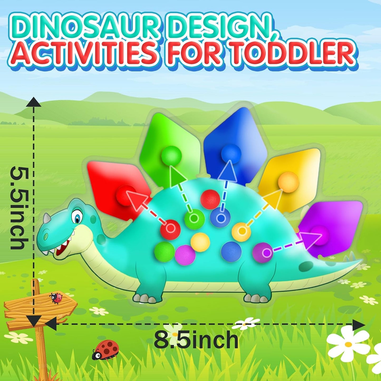 恐龍顏色分類感統玩具 Dinosaur Color Sorting Toy